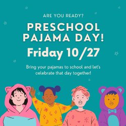 pajama day flyer with clipart child in pjs